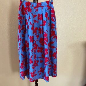 Weekend Max Mara Red Floral Midi Skirt